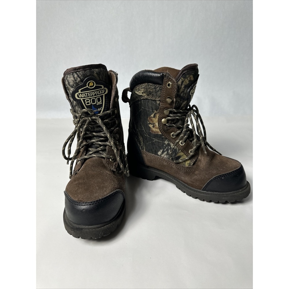 LaCrosse Youth Brawny 7in Mossy Oak 800G Waterproof Boots 553048 Brown Size 3M